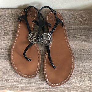 Tory Burch black sandals 9.5 used
